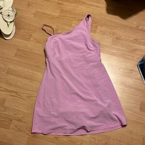 Abercrombie & Fitch Pink One Shoulder Traveler Mini Dress with Built in Shorts